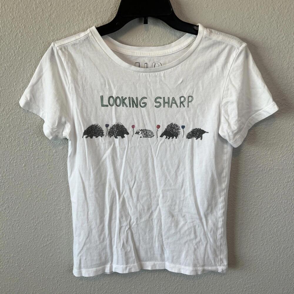 Unfortunate Portrait Looking Sharp Porcupine Baby Tshirt White Size XS
